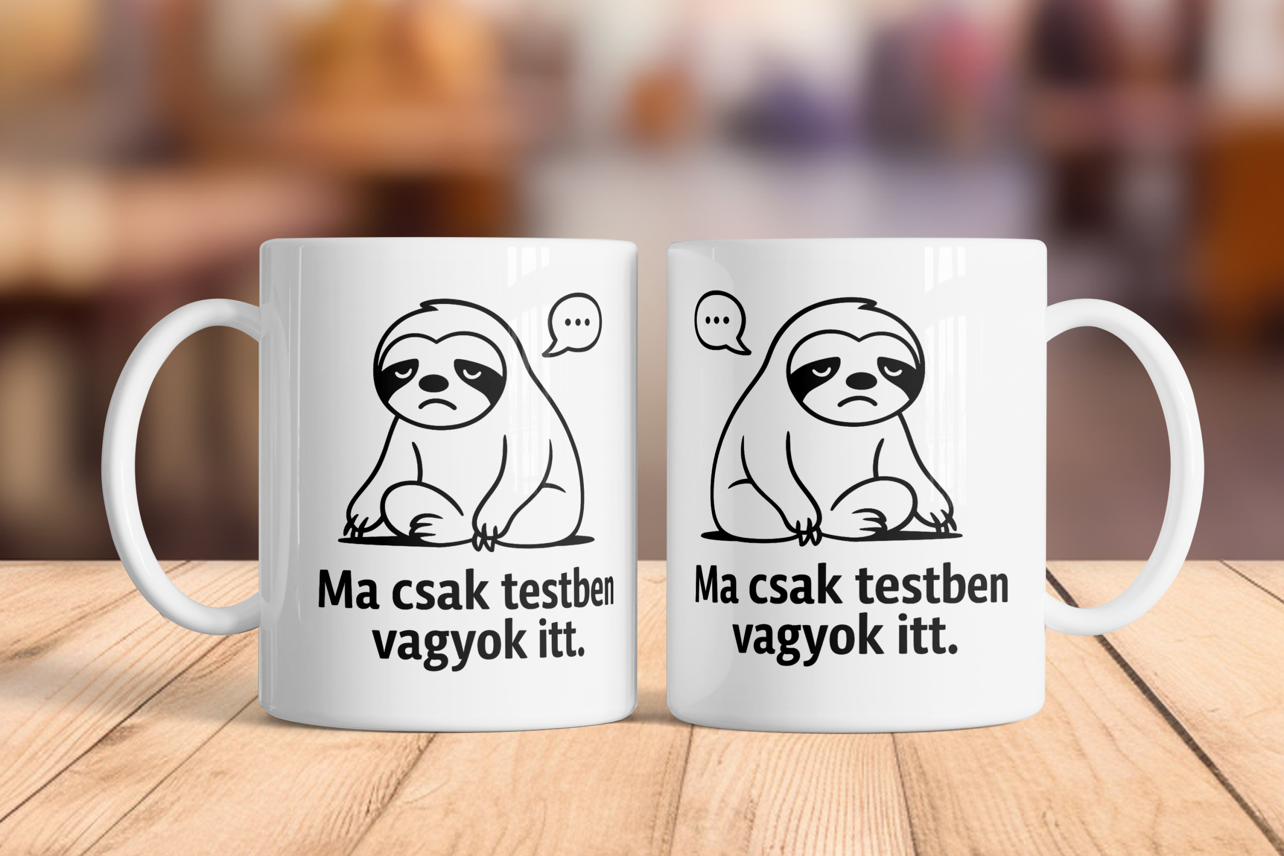 Testben vagyok itt bögre kerámia 3 dl fehér „Ma csak testben vagyok itt”