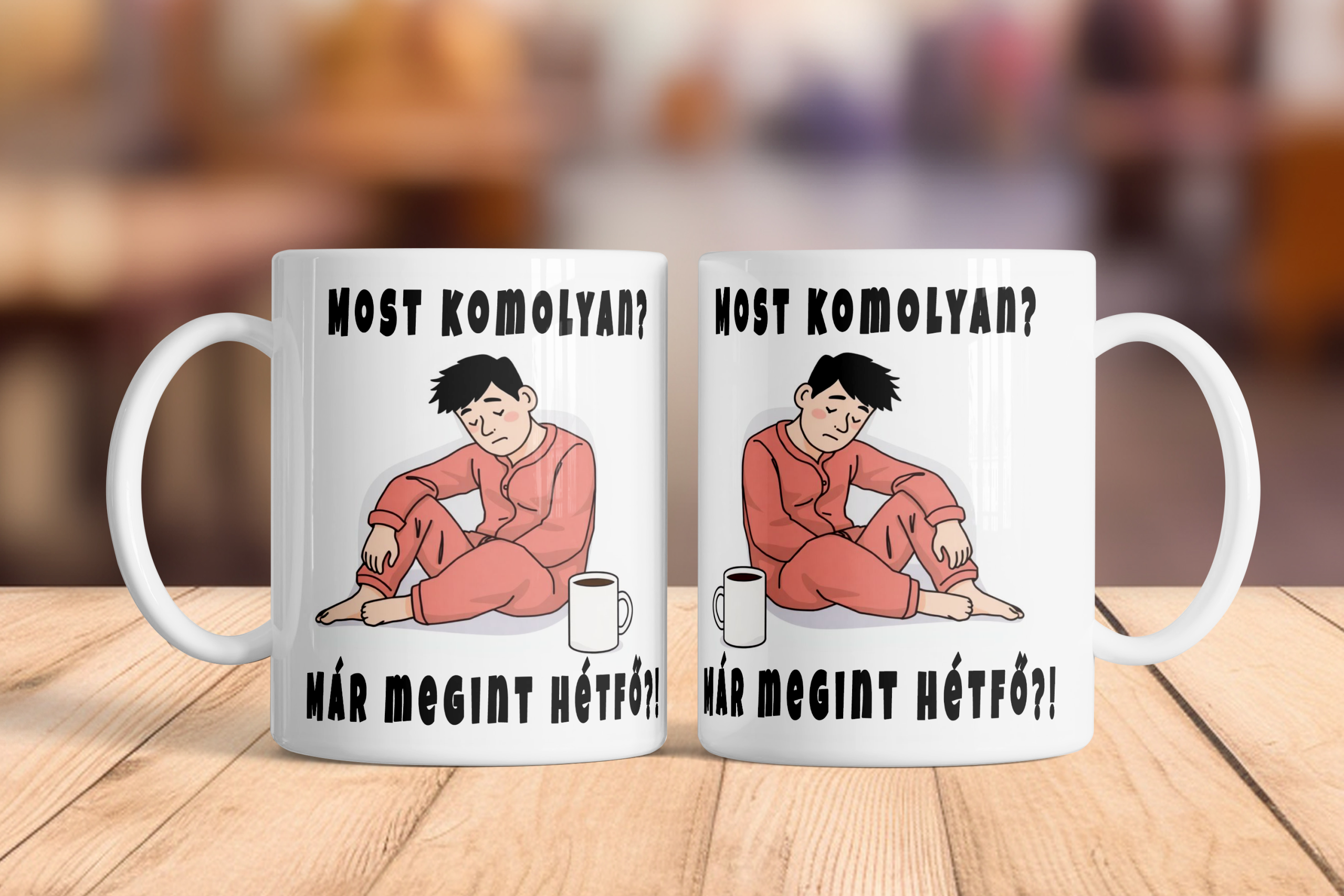 Hétfő bögre kerámia 3 dl fehér „Most komolyan? Már megint hétfő!”