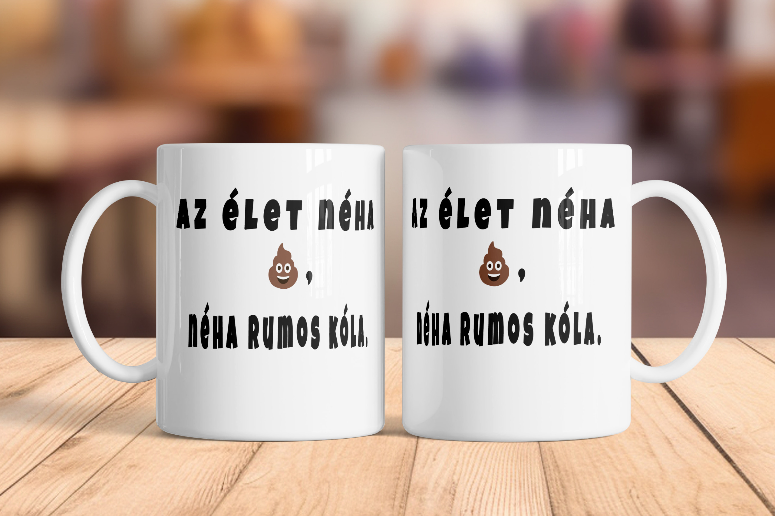 Rumos kóla bögre kerámia 3 dl fehér „Az élet néha néha rumos kóla”