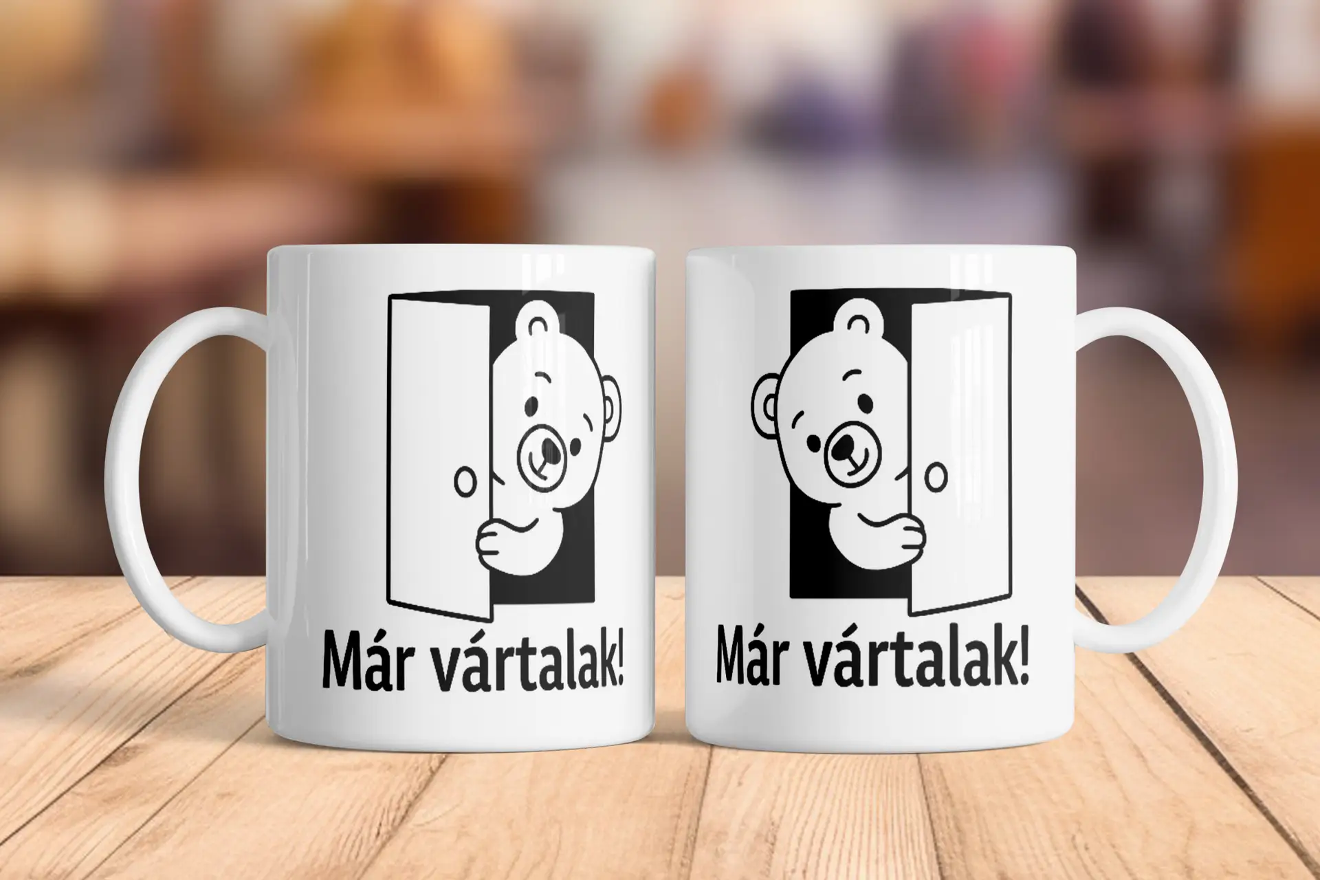 Már vártalak bögre kerámia 3 dl fehér „Már vártalak”