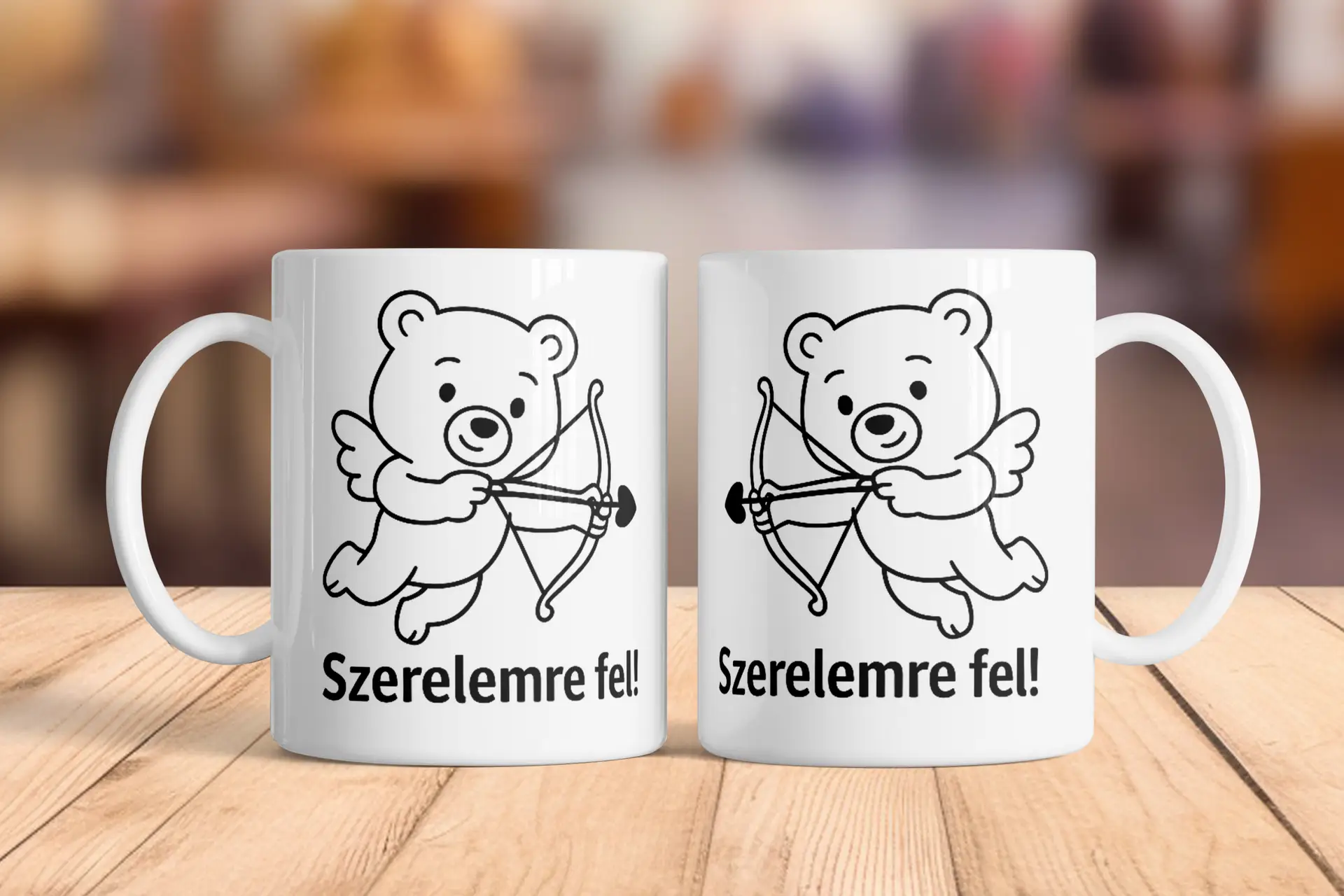 Szerelemre fel bögre kerámia 3 dl fehér „Szerelemre fel”
