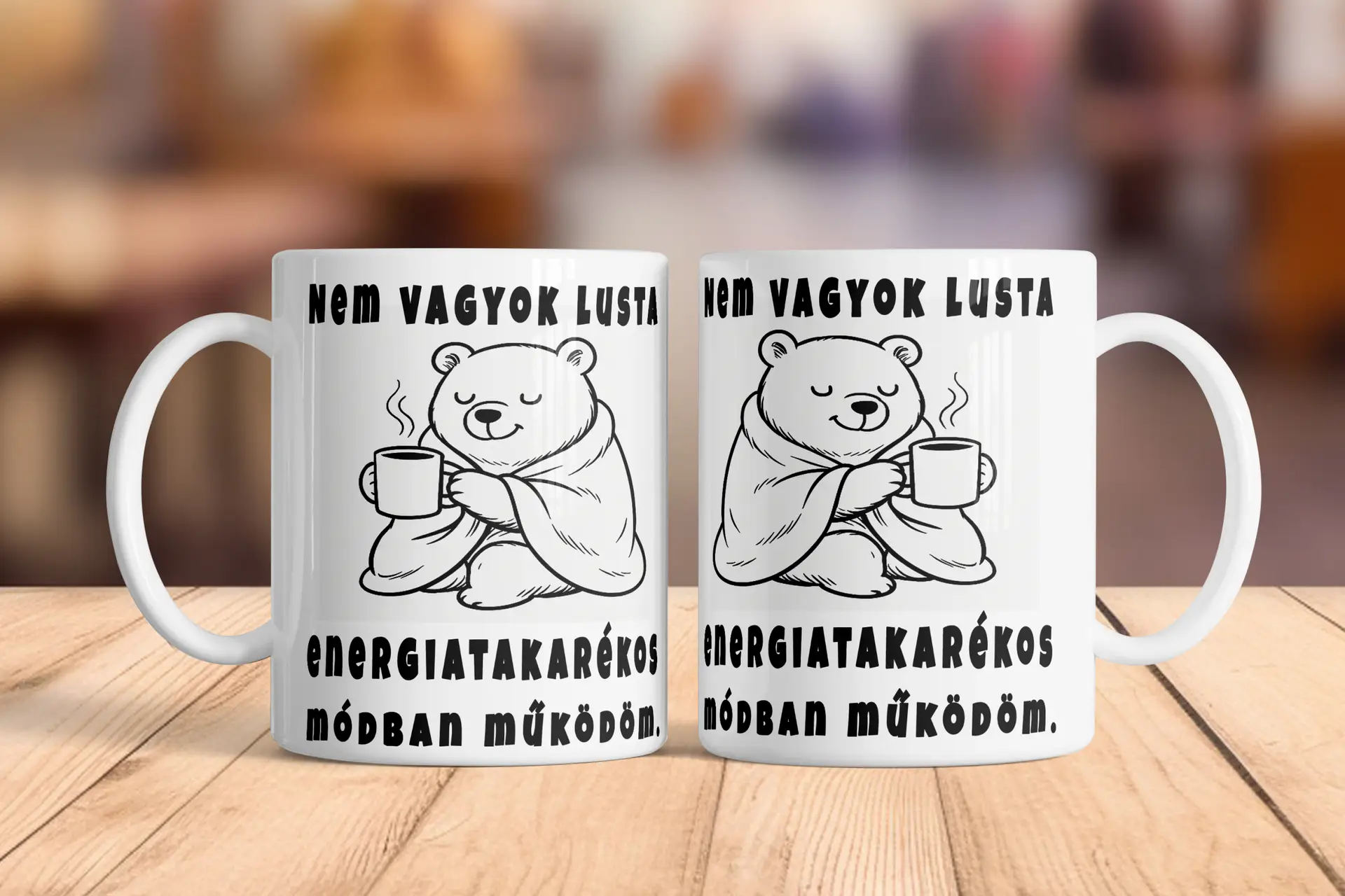 Nem vagyok lusta bögre kerámia 3 dl fehér „Nem vagyok lusta”