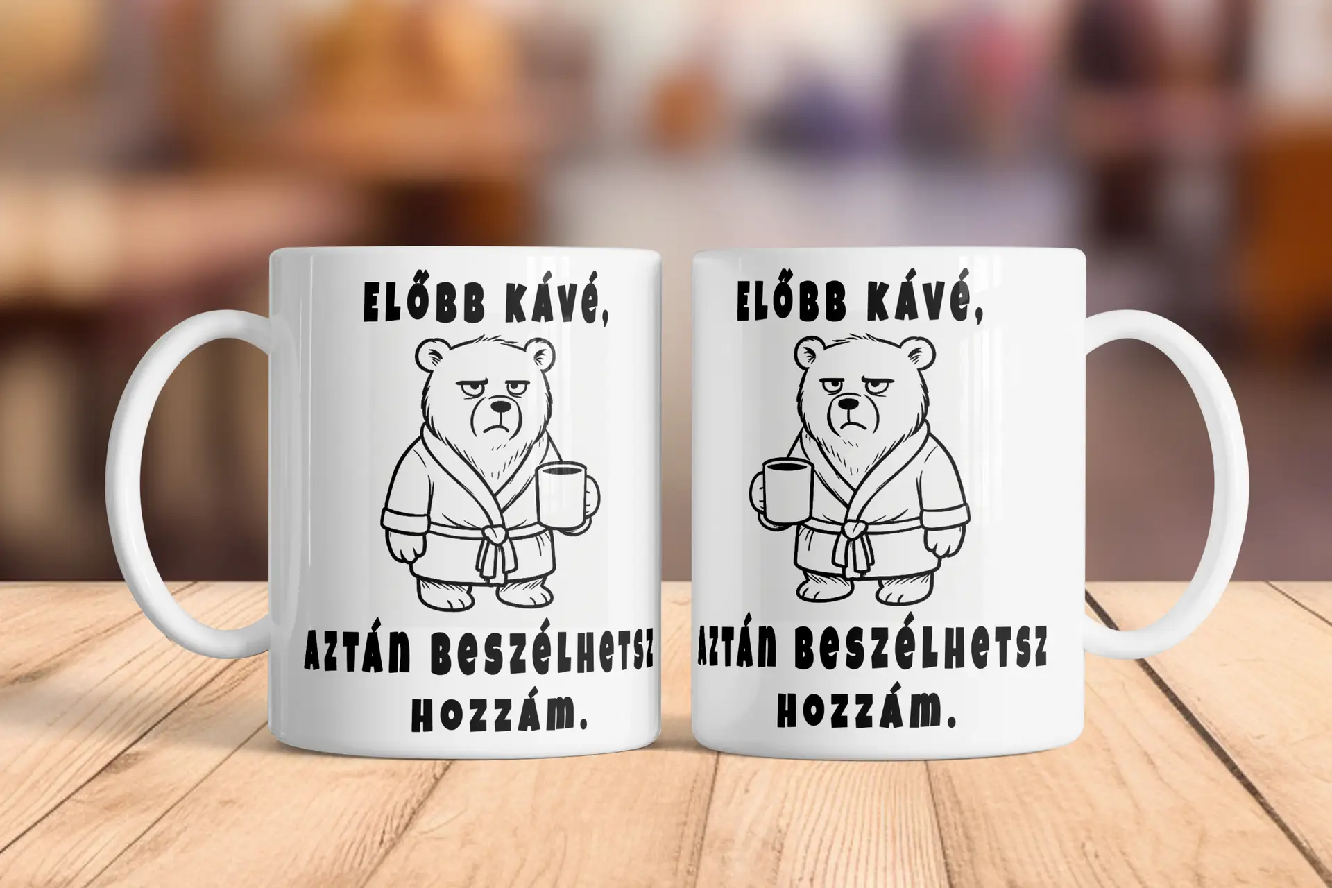 Előbb kávé bögre kerámia 3 dl fehér „Előbb kávé, aztán beszélhetsz hozzám”