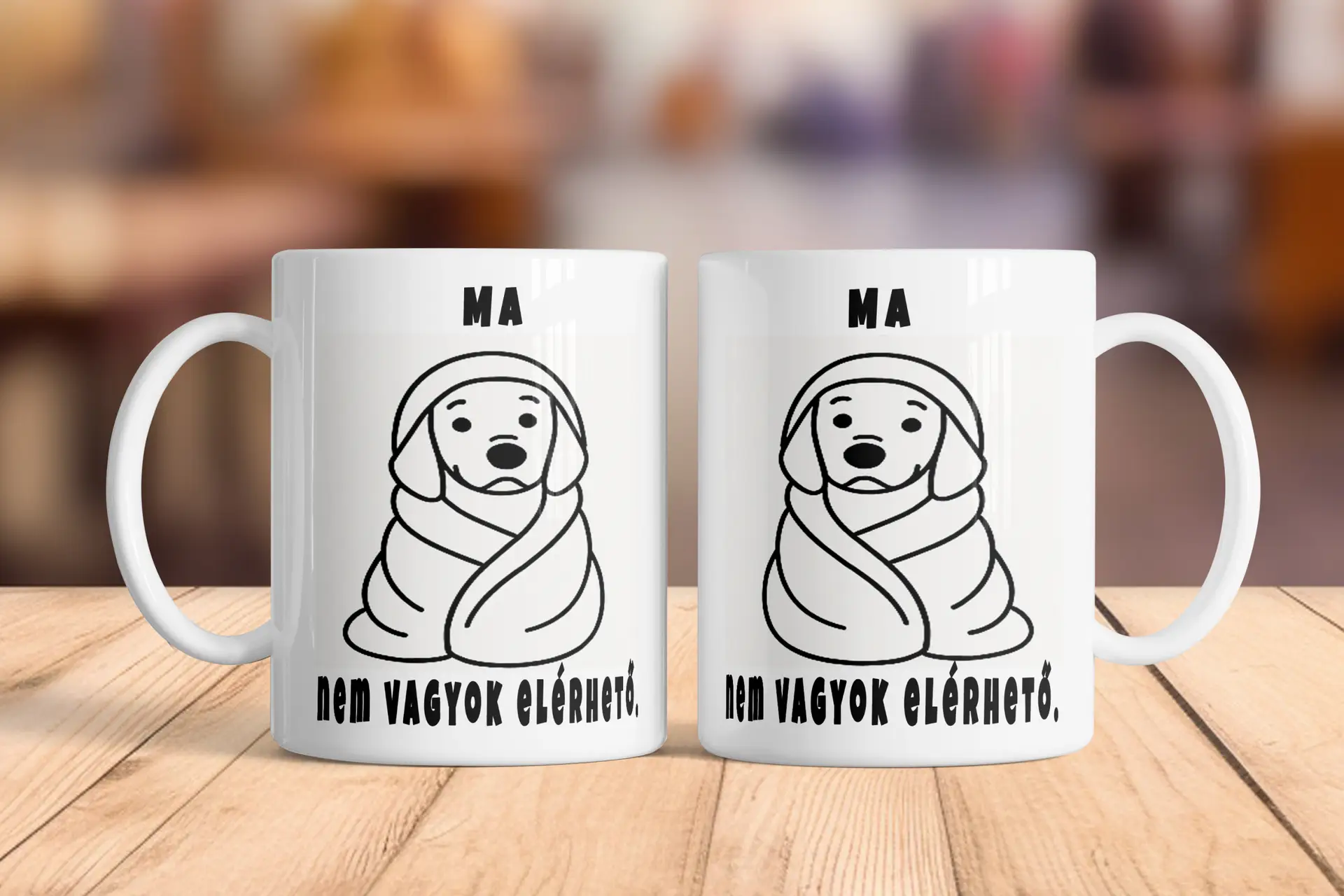 Nem vagyok elérhető bögre kerámia 3 dl fehér „Ma nem vagyok elérhető”