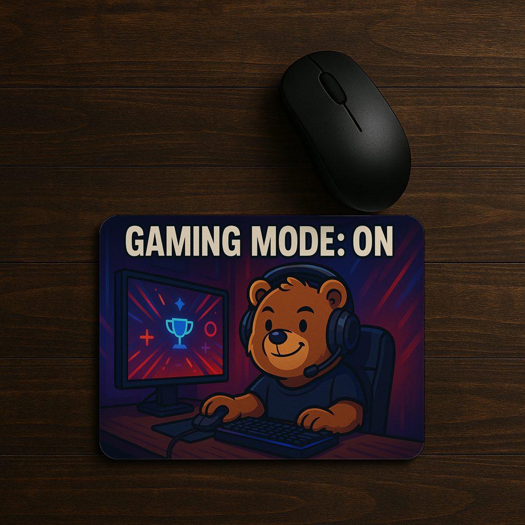 Maci gamer egérpad – „Gaming Mode ON” dizájn
