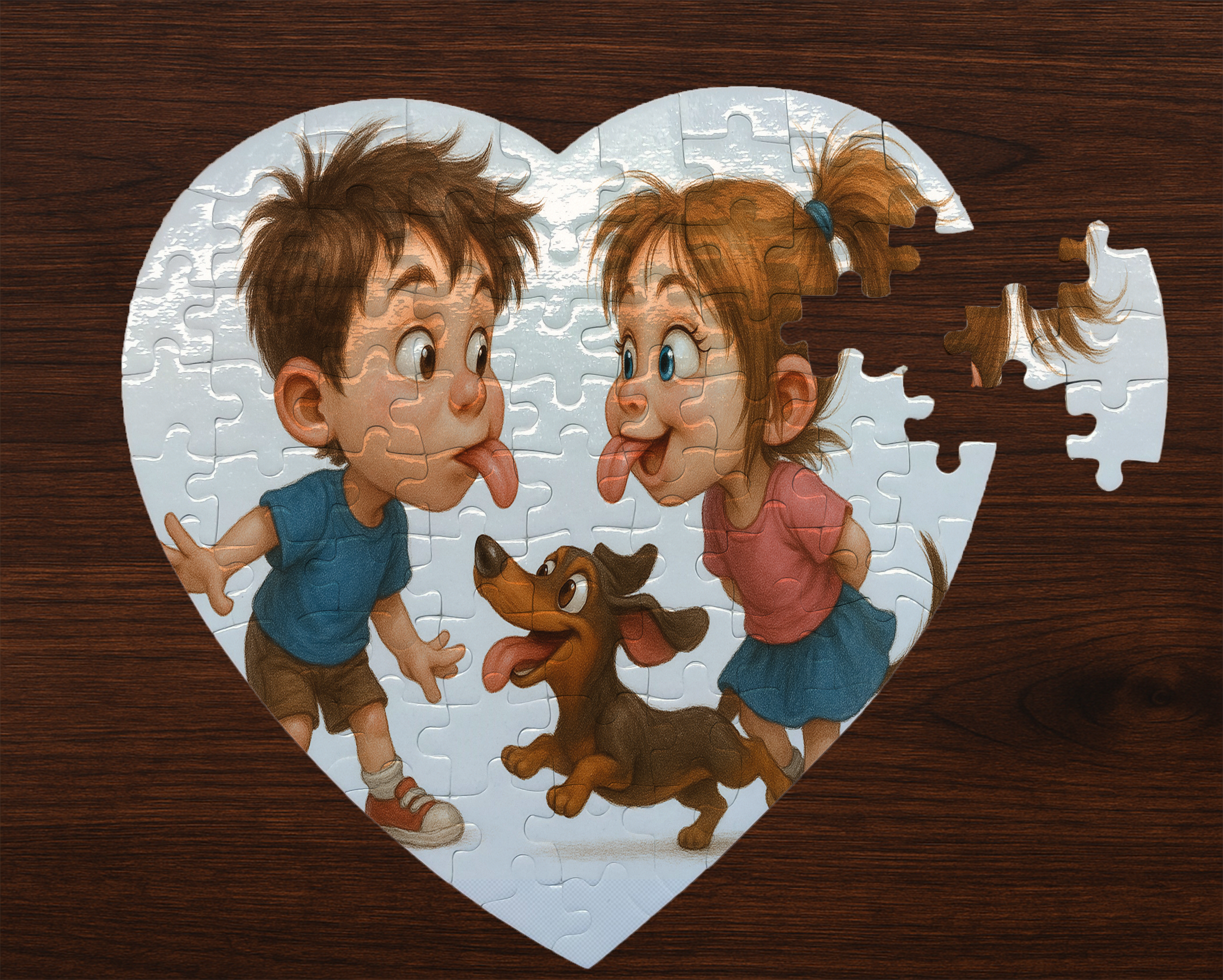 Karácsonyi szív alakú puzzle – kicsik és nagyok játékos szeretete ajándék
