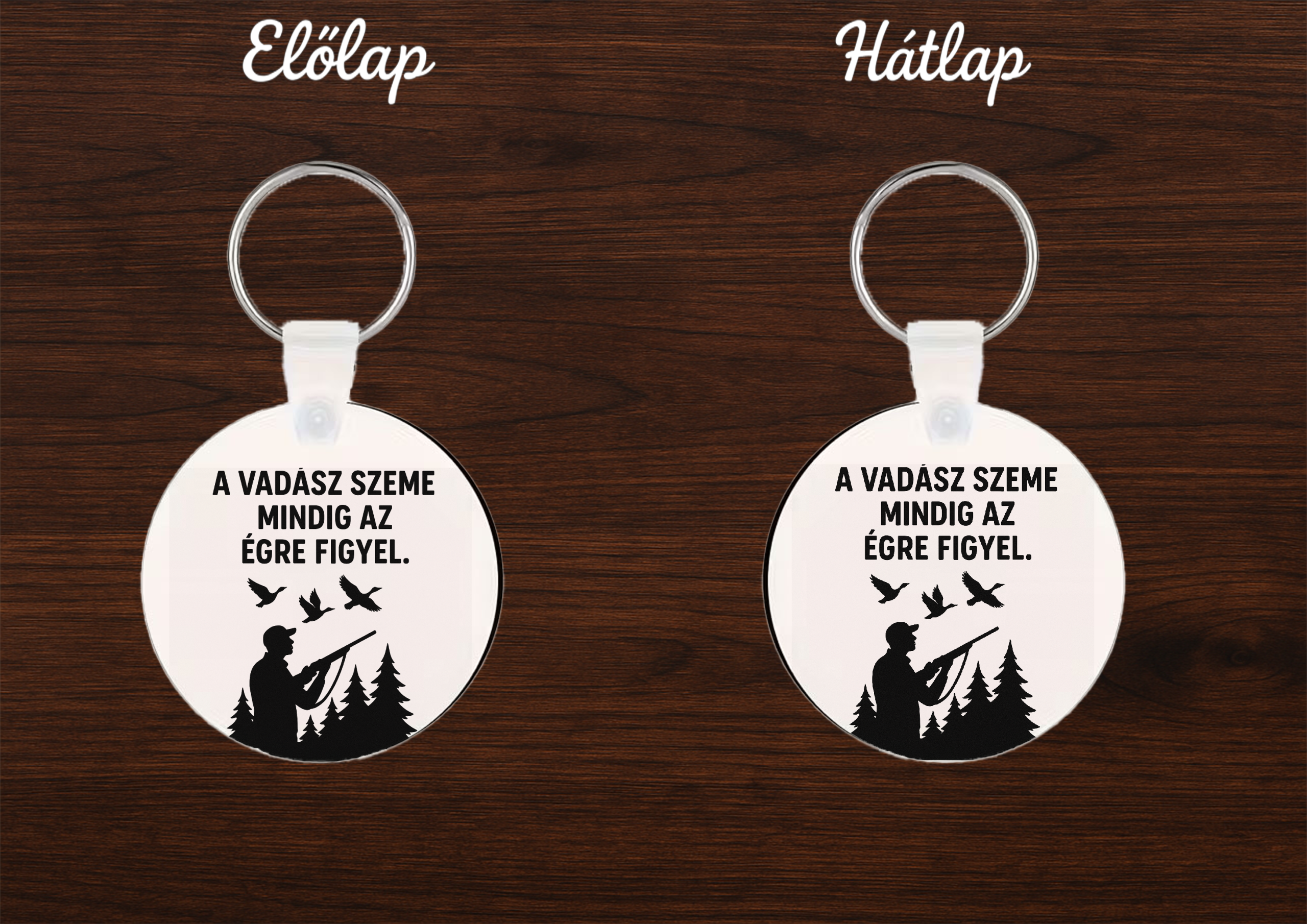 vadász kulcstartó MDF kör alakú kulcstartó vadász mintával